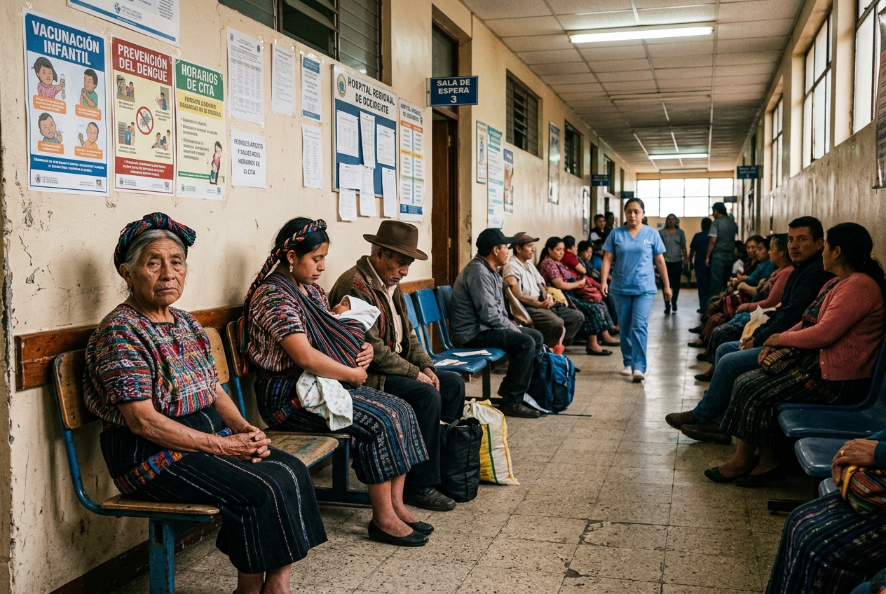 Sala de espera en hospital de Guatemala